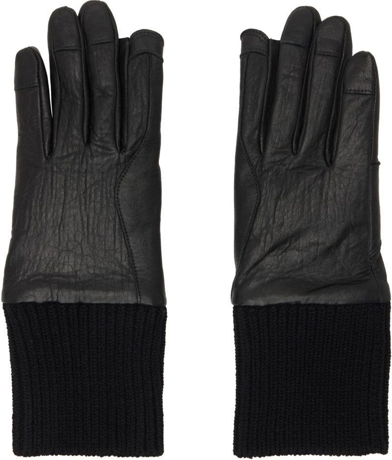 Black Tower Rib Cuff Gloves 262232M135010