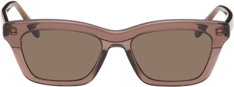 Brown Slim Rectangle Sunglasses 271677M134007