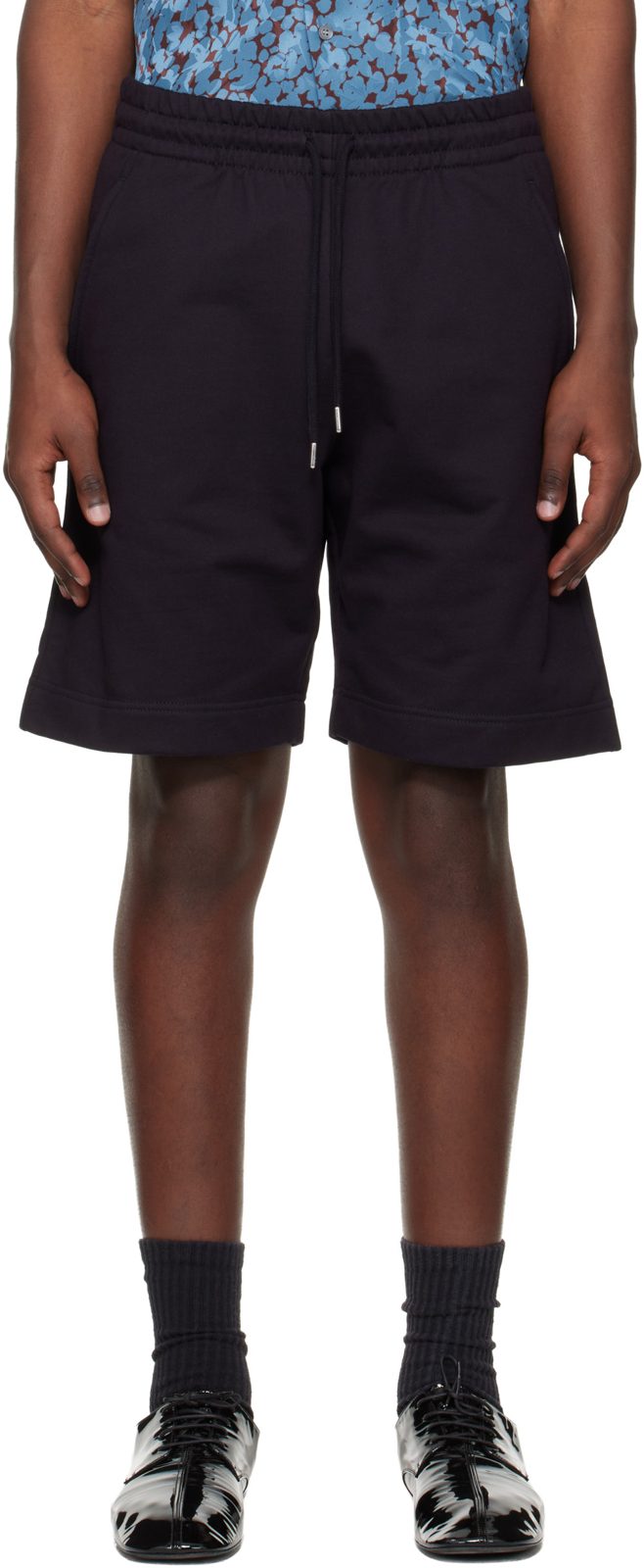 Navy Drawstring Shorts 261358M193008