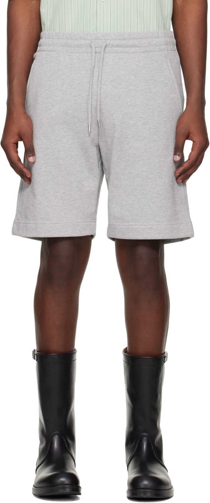 Gray Drawstring Shorts 261358M193007