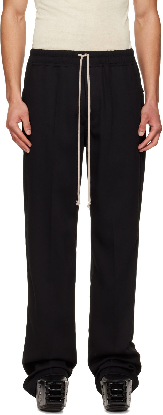 Black Temple Dietrich Drawstring Lounge Pants 261232M191023
