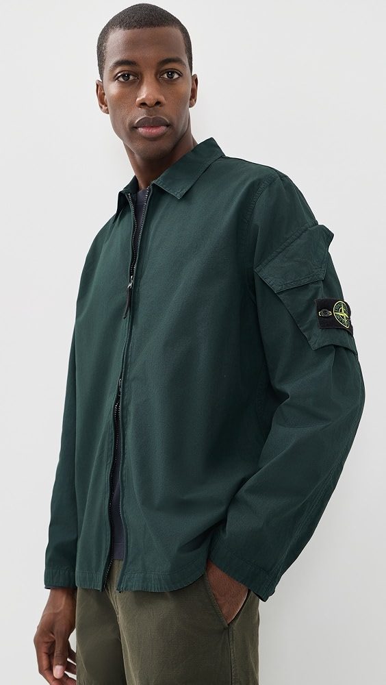 Zip Overshirt_Dark Green