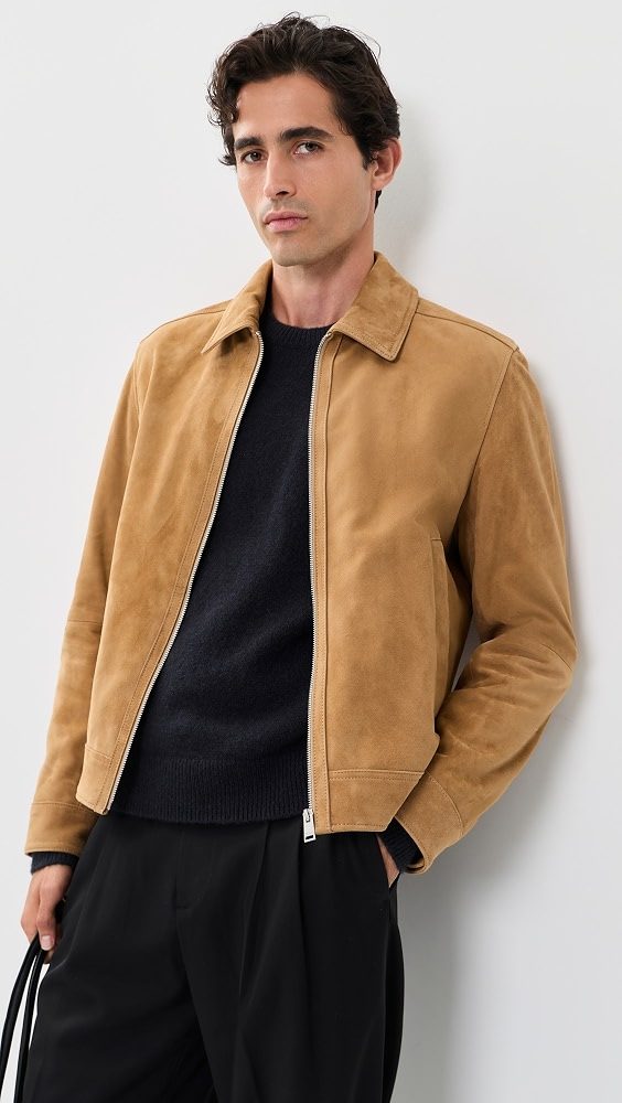 Suede Leather Jacket_Camel