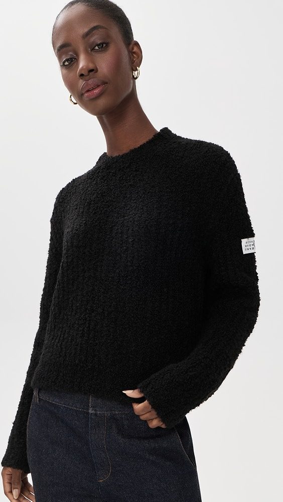 Boucle Crewneck Pullover_Black