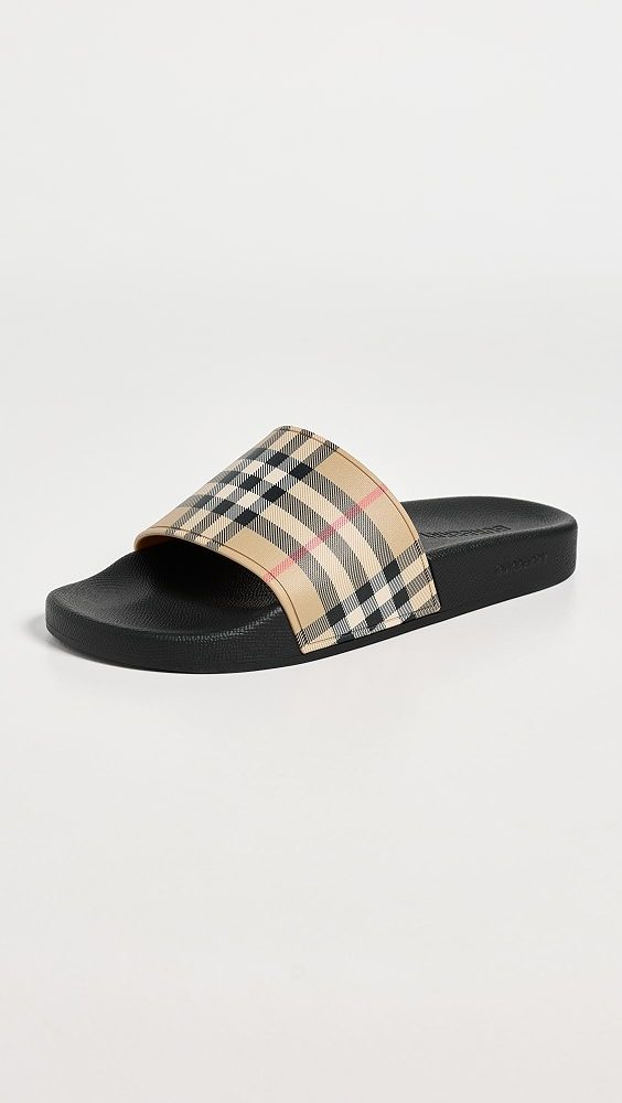 Furley Check Slide Sandals_Archive Beige IP Check