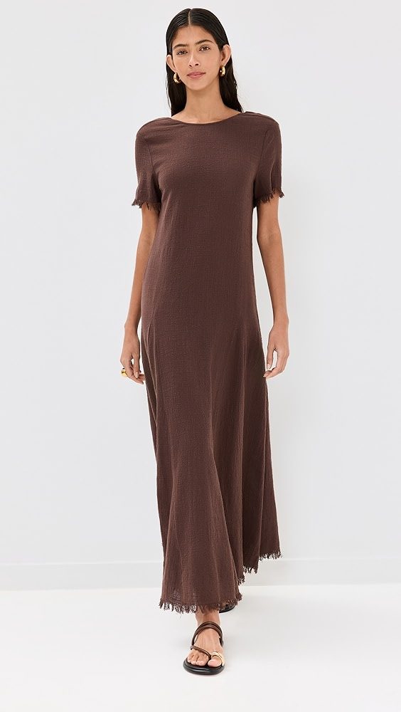 STAUD Le Havre Dress_Dark Chocolate