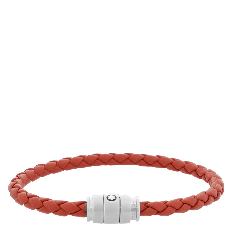 Montblanc Meisterstuck Steel & Cayenne Leather Bracelet