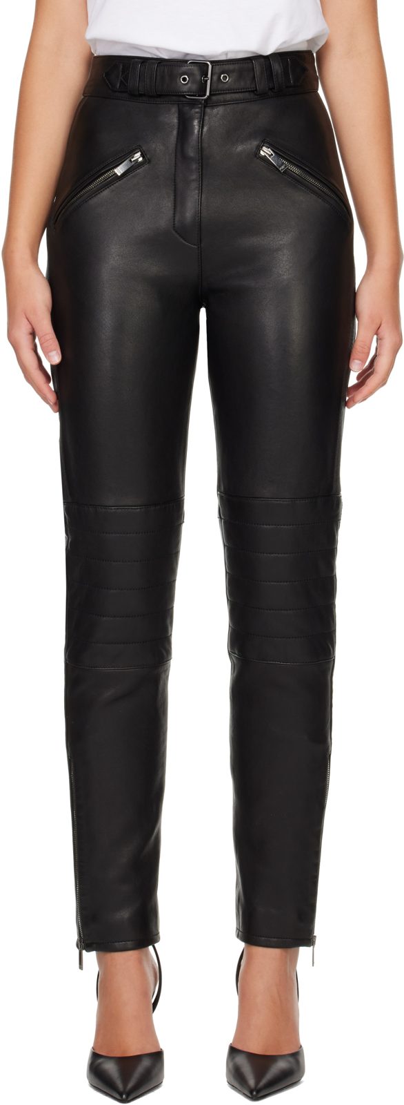 Black Biker Leather Trousers 262251F084002