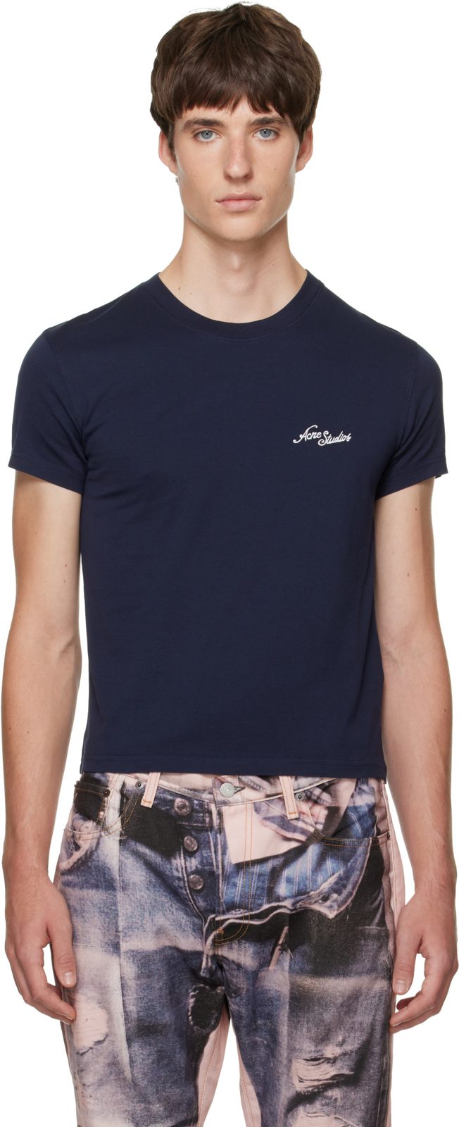 Navy Jersey Logo T-shirt 262129M213048