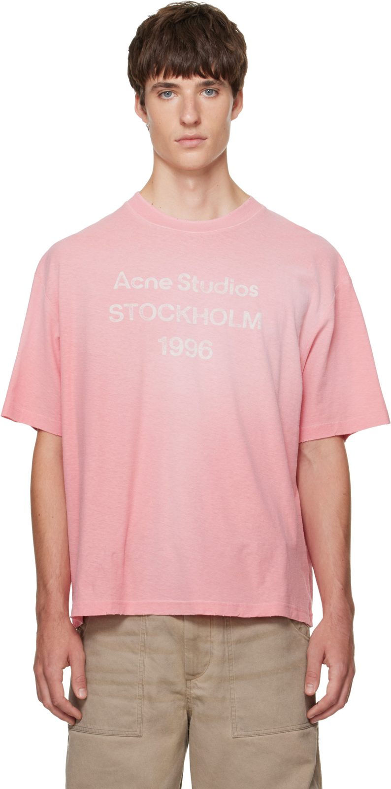 Pink Sprayed Logo T-shirt 262129M213033