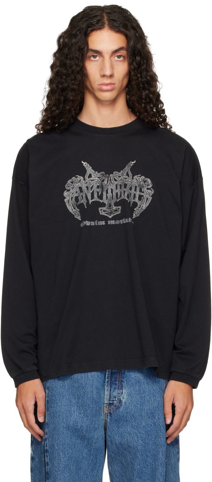 Black Antihate Longsleeve T-shirt 262669M213016