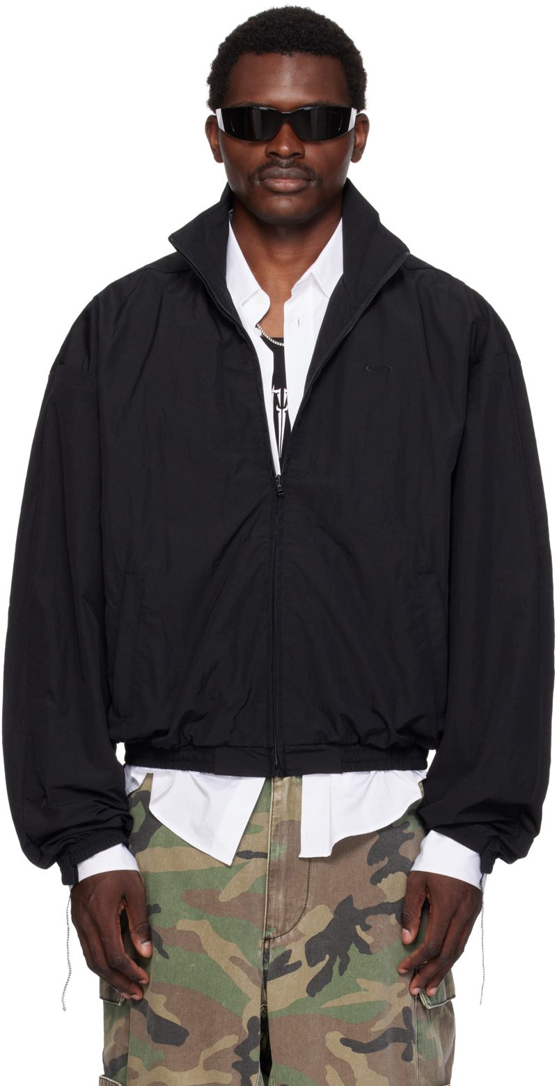 Black Cut-Up Track Jacket 262669M202037