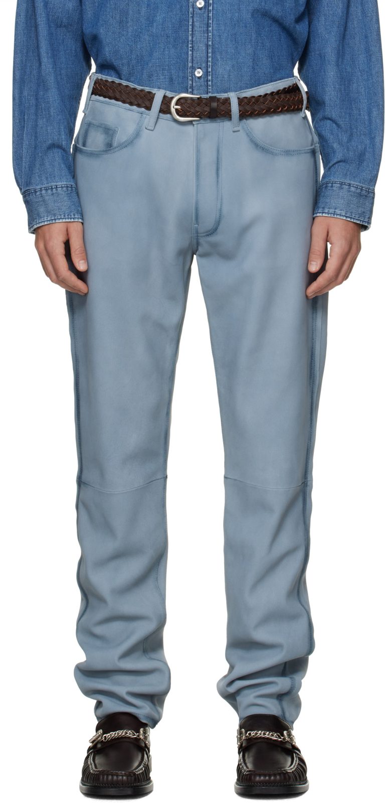 Blue 1979 Suede Trousers 262129M189000