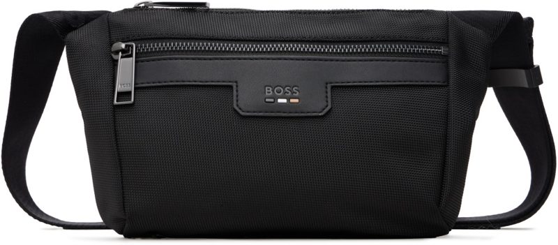 Black Canvas Crossbody Pouch 262085M171007