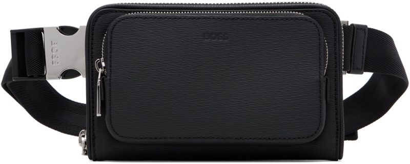 Black Saffiano Leather Messenger Bag 262085M170012