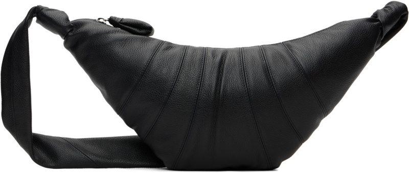 Black Medium Croissant Bag 262646M170027