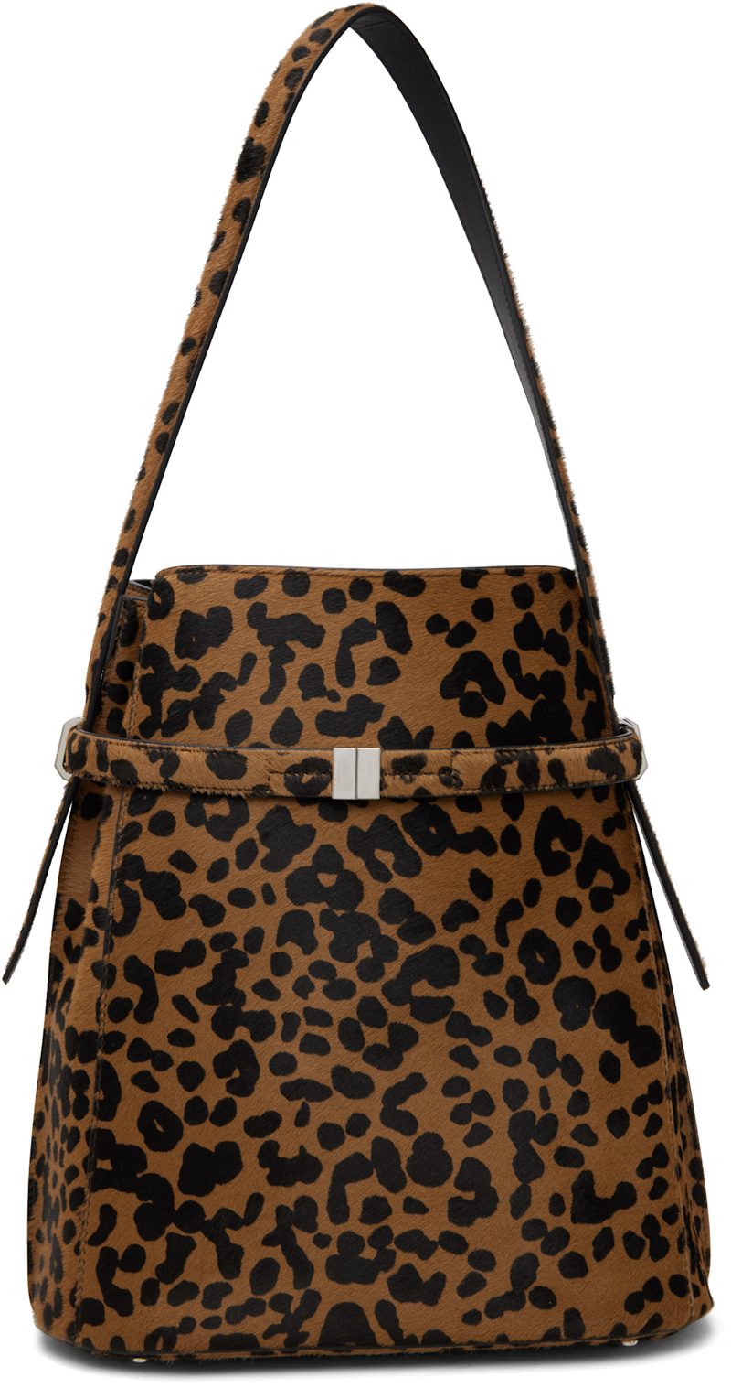 TOTEME Tan Belted Pony Hair Bucket Bag 252771F048011
