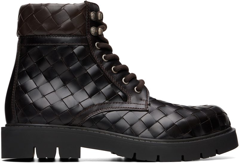 Brown Haddock Lace-Up Ankle Boots 261798M255000