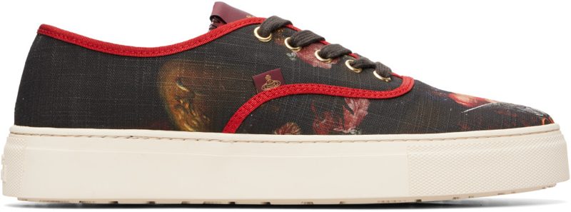 Black & Red Trucker Sneakers 262314M237002