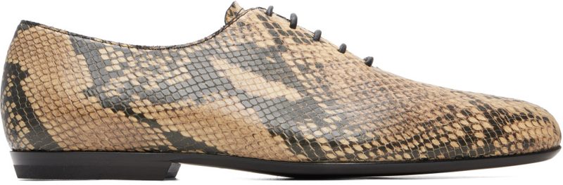 Beige Leather Oxfords 262358M225008