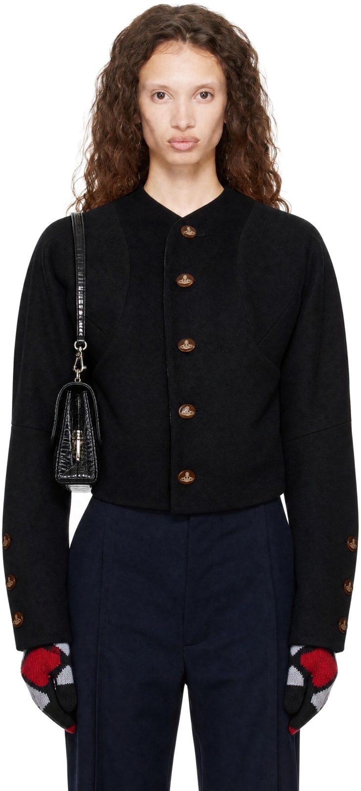 Black Pourpoint Jacket 262314F063003