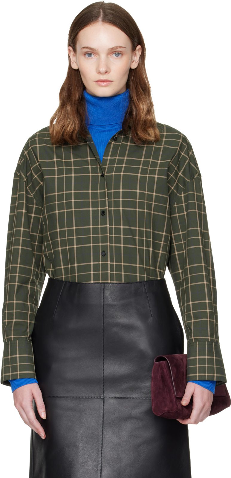 TOTEME Green Boxy Shirt 262771F109013