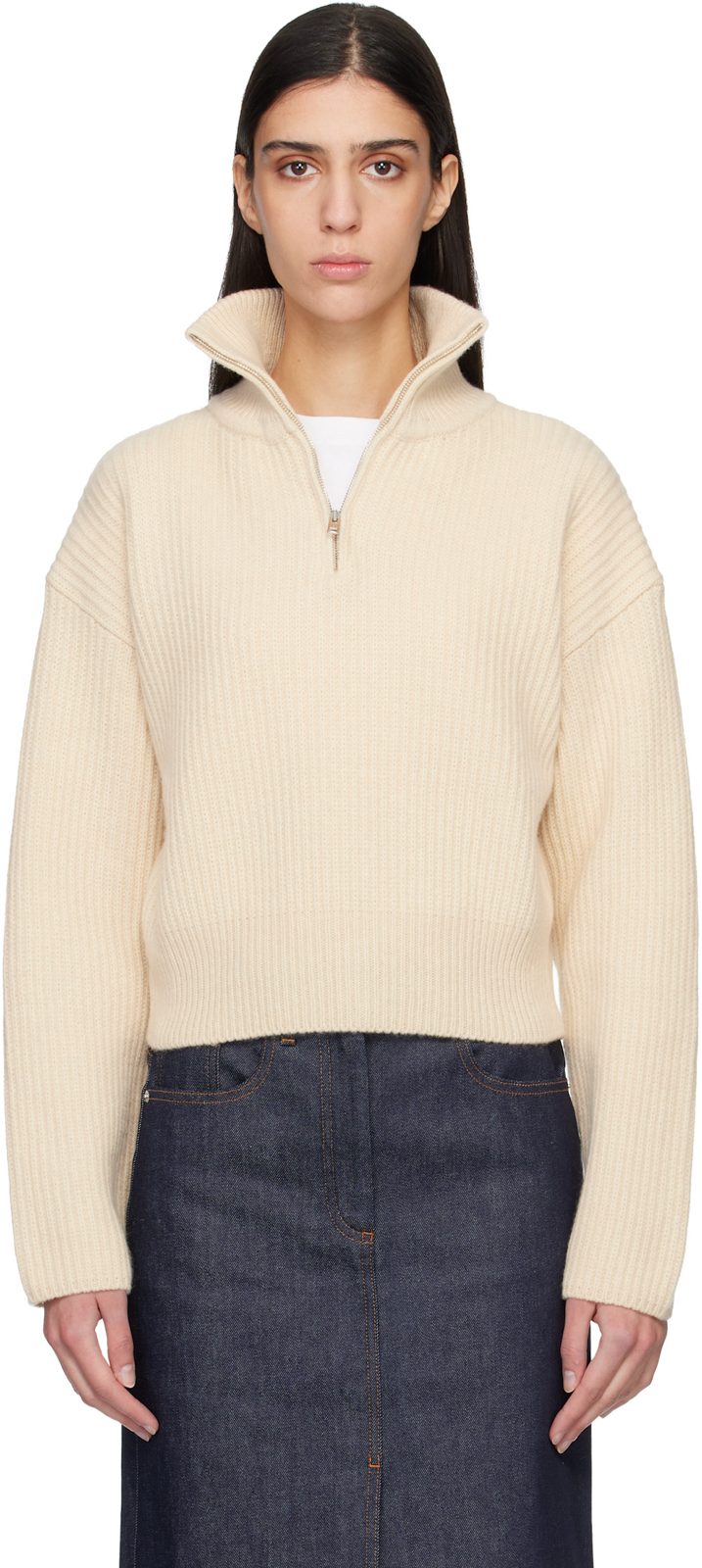 오프화이트 Wide-Rib Sweater 261252F108003