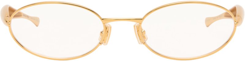 Gold Sardine Oval Glasses 262798F005036