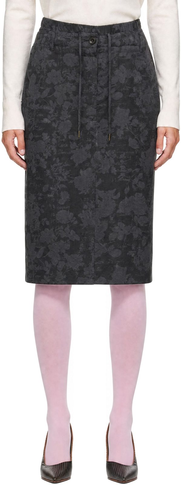 Gray Plumber Midi Skirt 262314F092005