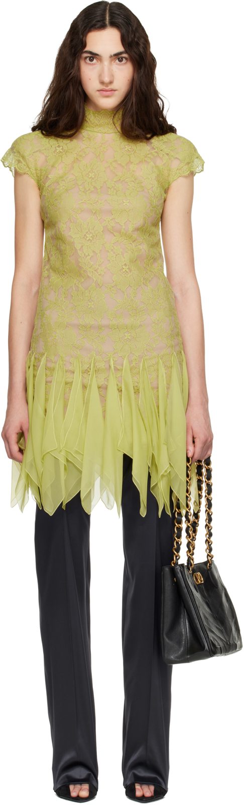Green Lace Minidress 261476F052005