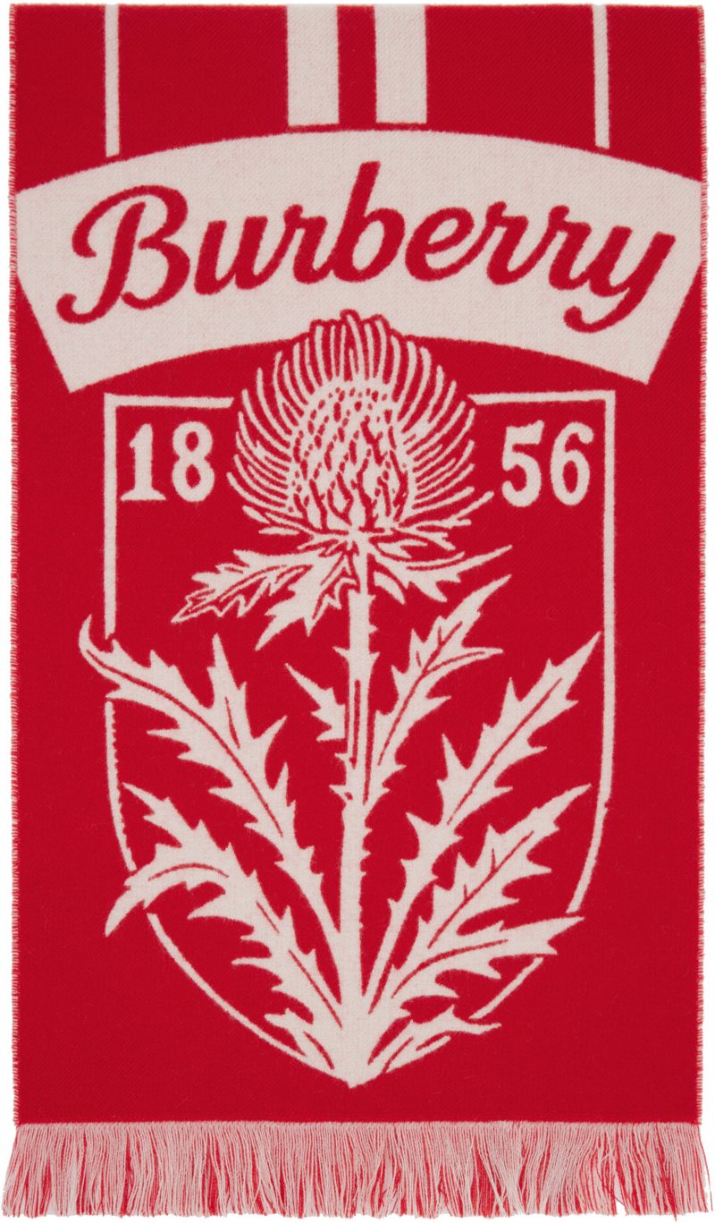 Red Thistle Shield Wool Scarf 261376F028023