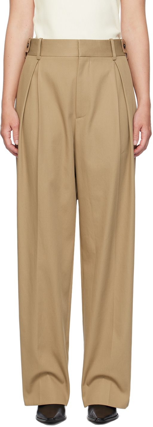 Tan Tapered Trousers 242798F087002