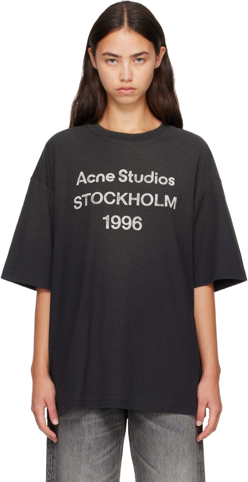 Black Sprayed Logo T-shirt 262129F110094