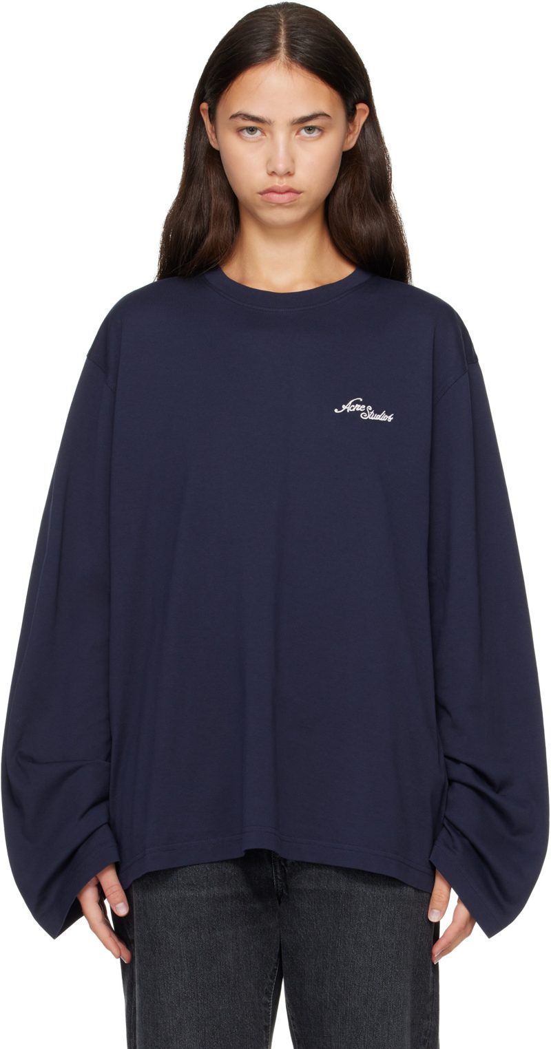 Navy Jersey Logo T-shirt 262129F110078