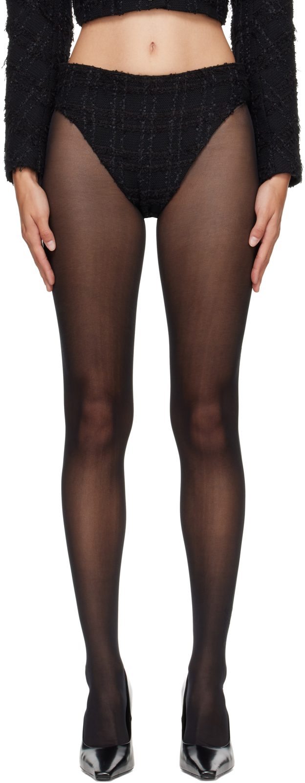 Black Tweed Hot Shorts 262669F072000