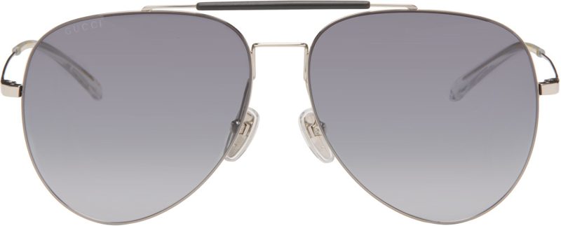Silver Emblem Pilot Navigator Sunglasses 262451M134047