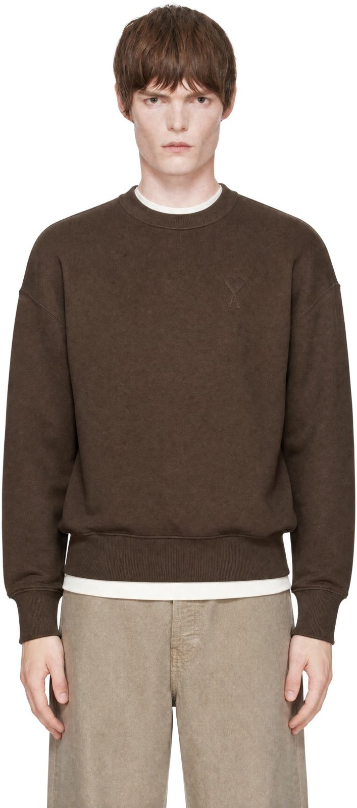 Brown Tonal EM[보스]ED Ami de Coeur Sweatshirt 262482M204006