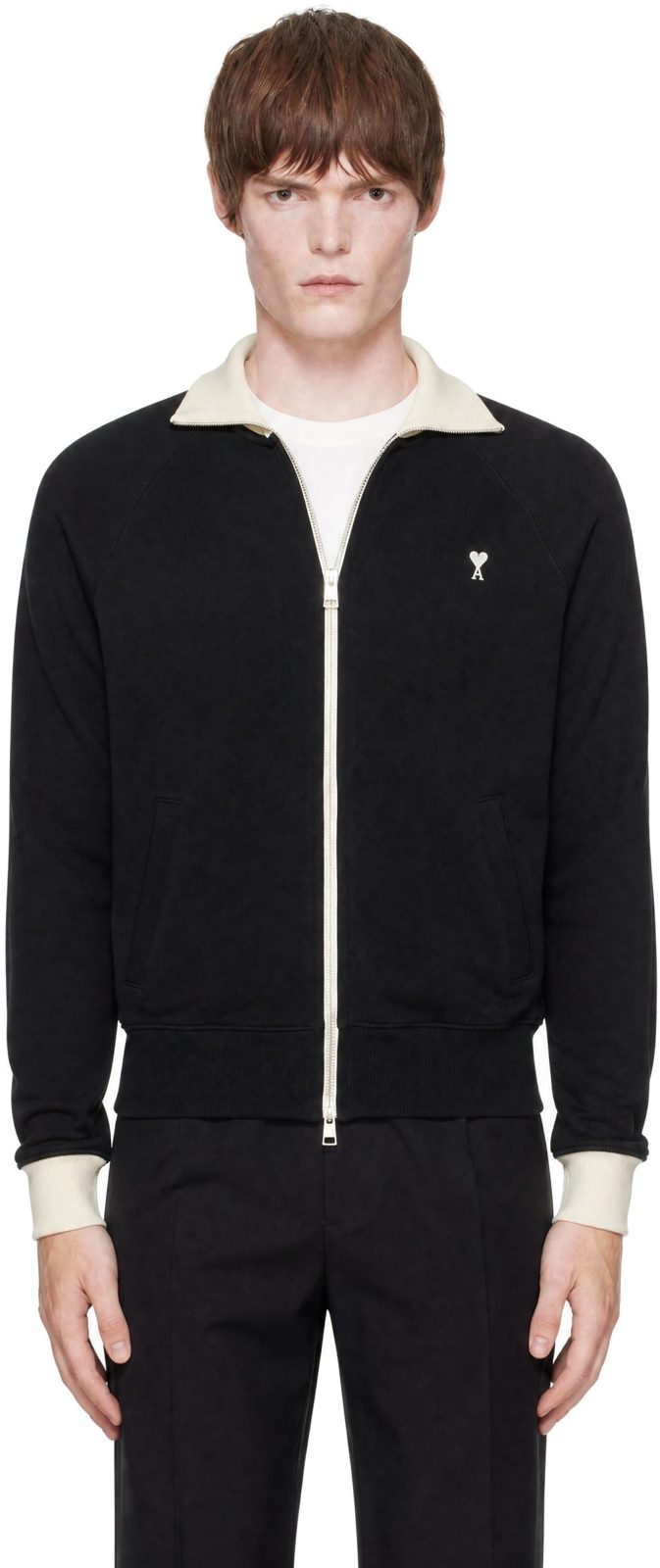 Black Zipped Ami de Coeur Sweatshirt 262482M202002