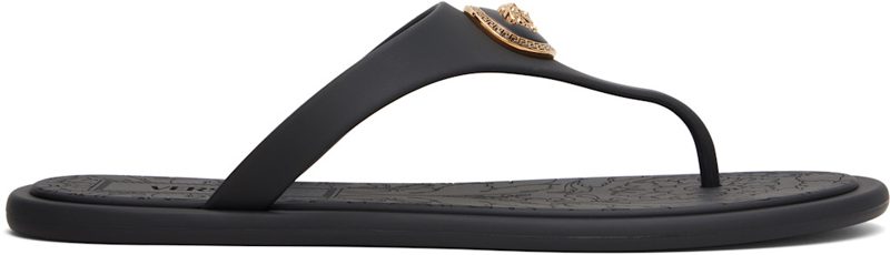 Black Alia Rubber Flat Sandals 261404F124000