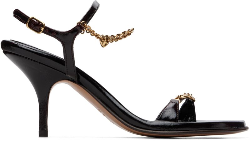 Chloe Brown Zia Heeled Sandals 262338F125014
