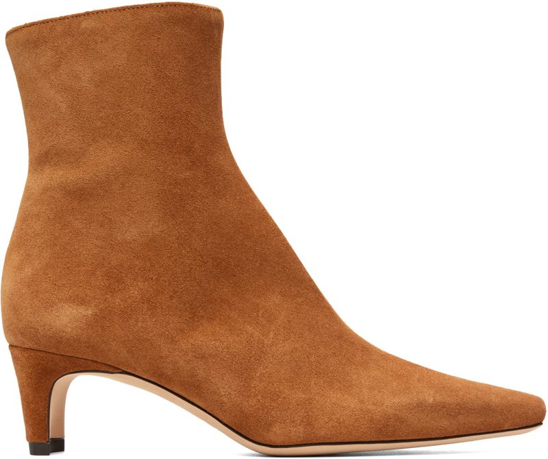Staud Tan Wally Ankle Boots 262386F113000