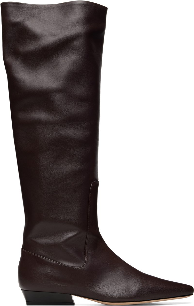 Staud Brown Wally Flat Tall Boots 262386F115003