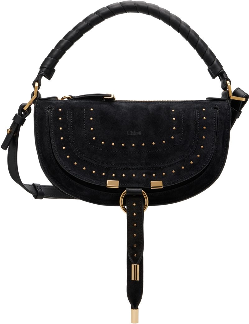 Chloe Black Marcie Suede Stud Bag 262338F048007