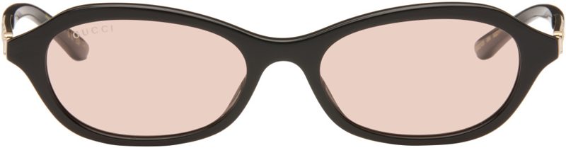 Black Oval-Frame Sunglasses 262451M134026