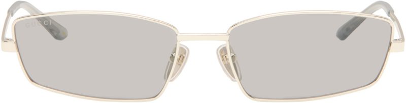 Silver Rectangular Frame Sunglasses 262451M134018