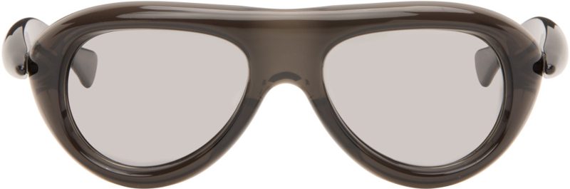 Gray Sardine Aviator Sunglasses 262798M134006