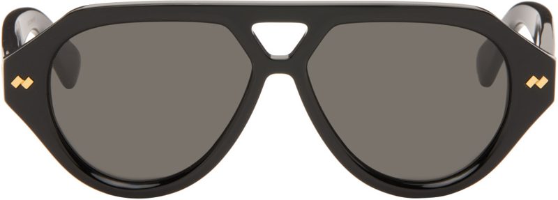 Black Dizzy Aviator Sunglasses 262798M134007