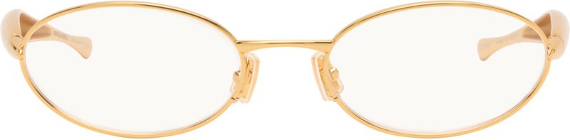 Gold Sardine Oval Glasses 262798M134001