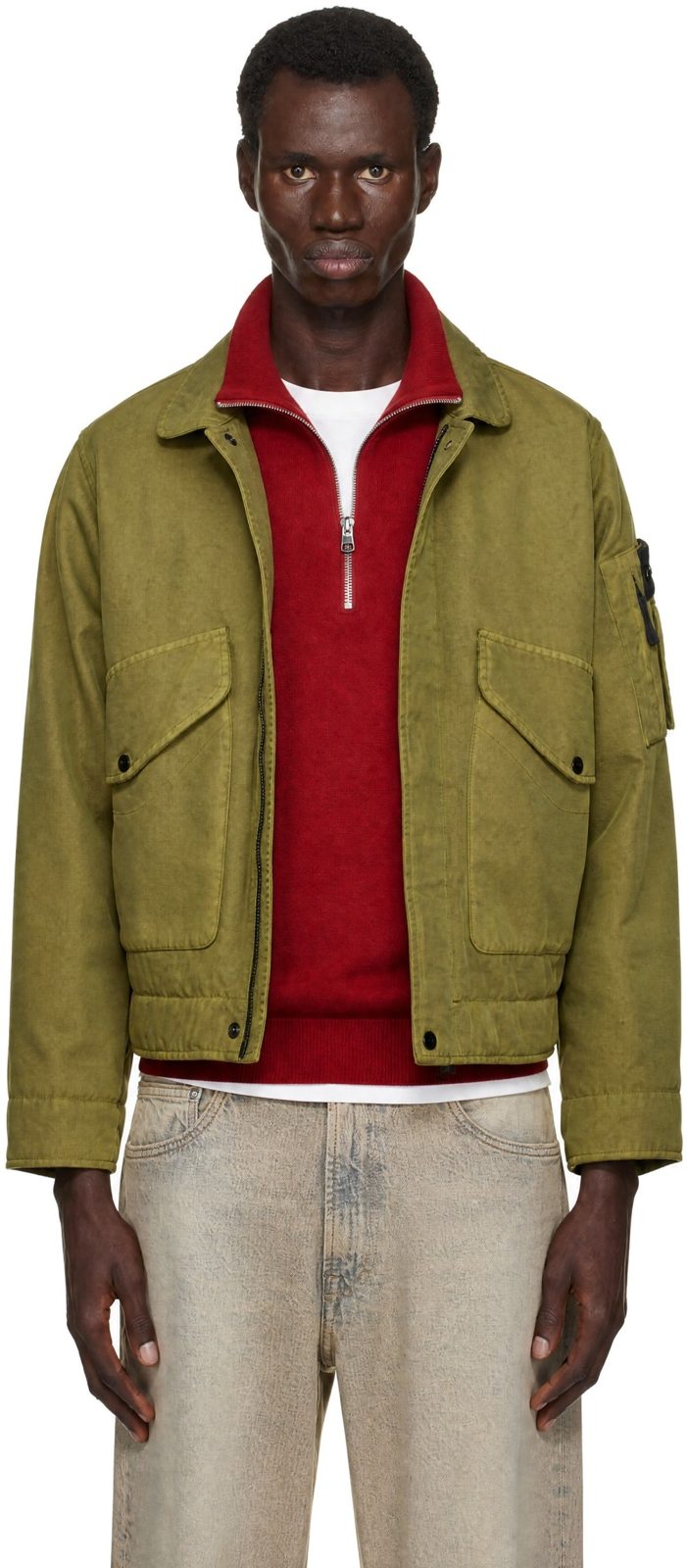 Green 4100035 Dense Oxford Nylon-TC Jacket 262828M180030
