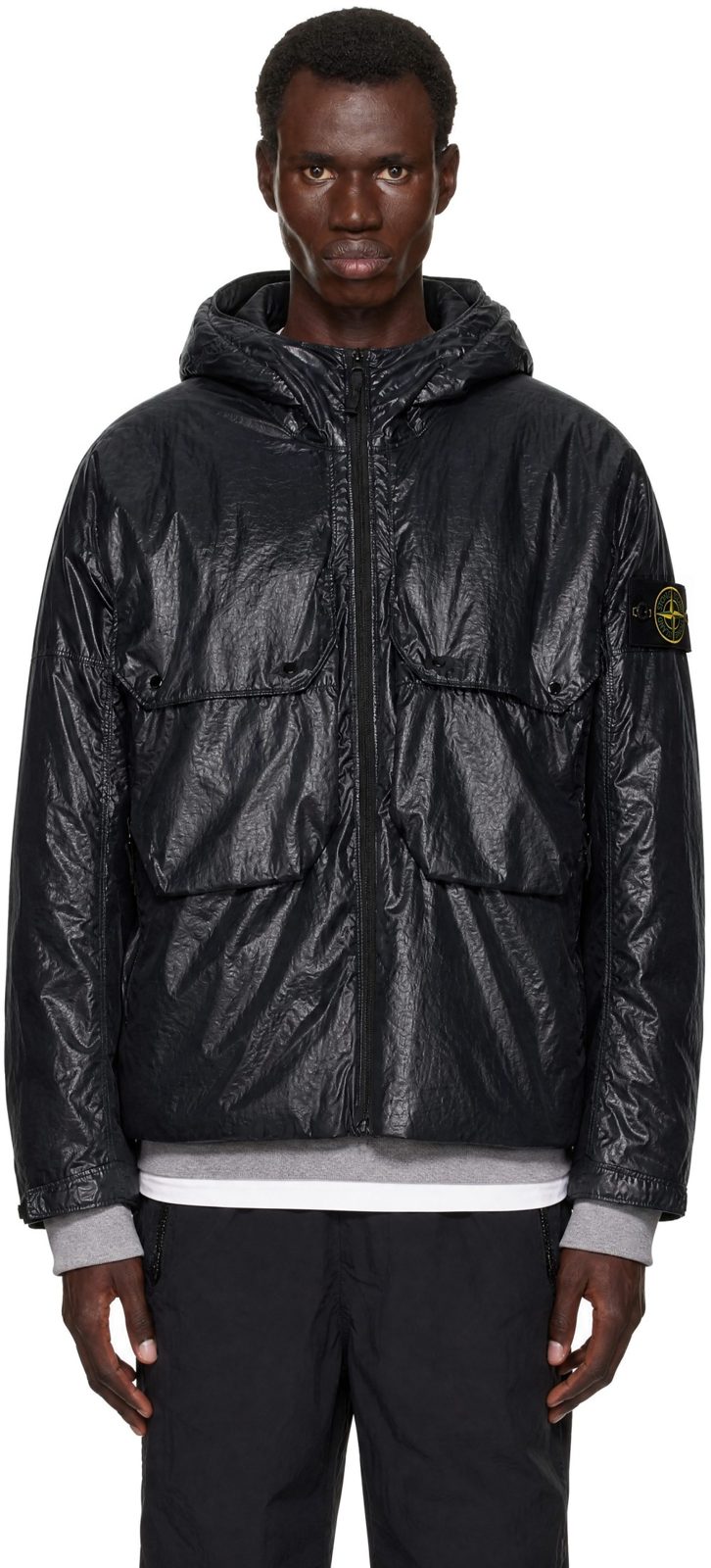 Black Q100019 Light Nylon 3L-TC Jacket 262828M180023